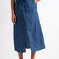 Jessy Chambray Straight Midi Skirt