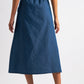 Jessy Chambray Straight Midi Skirt