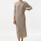 Joeva Pleated Midi Dress - Stone