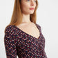 Jona Retro Dots Print Long Sleeve Mini Dress