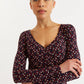Jona Retro Dots Print Long Sleeve Mini Dress