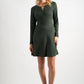 Josy Brushed Marl Jersey Skater Style Mini Dress - Green