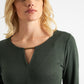 Josy Brushed Marl Jersey Skater Style Mini Dress - Green