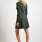 Josy Brushed Marl Jersey Skater Style Mini Dress - Green
