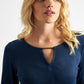 Josy Brushed Marl Jersey Skater Style Mini Dress - Navy