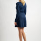 Josy Brushed Marl Jersey Skater Style Mini Dress - Navy
