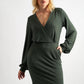 Juli Brushed Marl Jersey Mini Dress - Green