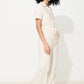 Justin Linen Mix Short Sleeve Jumpsuit - Natural