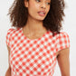 Louche Kare Picnic Check Cap Sleeve Mini Dress In Red