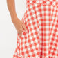 Louche Kare Picnic Check Cap Sleeve Mini Dress In Red