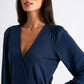 Karen Brushed Marl Jersey Midi Dress - Navy