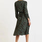 Kathlyn Fleur Vert Print Long Sleeve Midi Dress