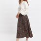 Louche Kiyo Wax Flower Print Midi Skirt