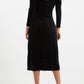 Louche Krystel Zebra Devore Feather Trim Midi Dress Black