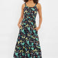 Leda Pond Print Shirred Waist Midi Sundress