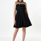 Lenore Black Lace Bodice Mini Dress