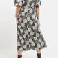 Leonore Flower Patch Balloon Sleeve Midi Dress in Black & White