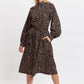Louche Leonie Wax Flower Long Sleeve Midi Shirtdress