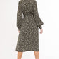Leonie Winter Garden Print Long Sleeved Midi Shirt Dress