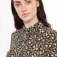 Leonie Winter Garden Print Long Sleeved Midi Shirt Dress