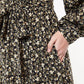 Leonie Winter Garden Print Long Sleeved Midi Shirt Dress