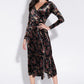 Lesley Rose Bowl Velvet Wrap Midi Dress