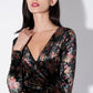 Lesley Rose Bowl Velvet Wrap Midi Dress