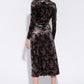Lesley Rose Bowl Velvet Wrap Midi Dress