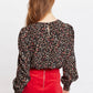 Lima Wax Flower Print Long Sleeve Blouse