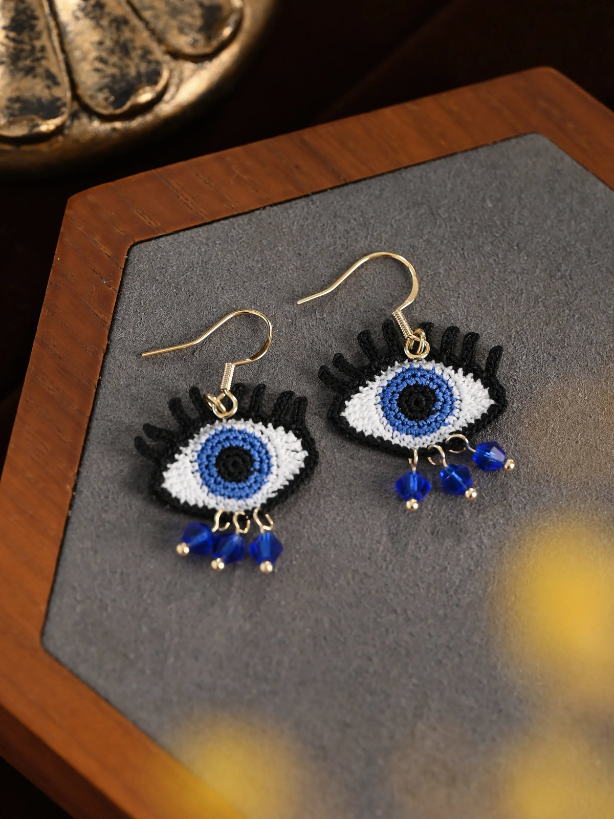 Evil Eye Crochet Earrings