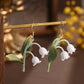 Lily of the Valley Micro Crochet Earrings