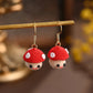 Smiley Mushroom Micro-Crochet Earrings