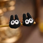 Black Cat Micro Earrings