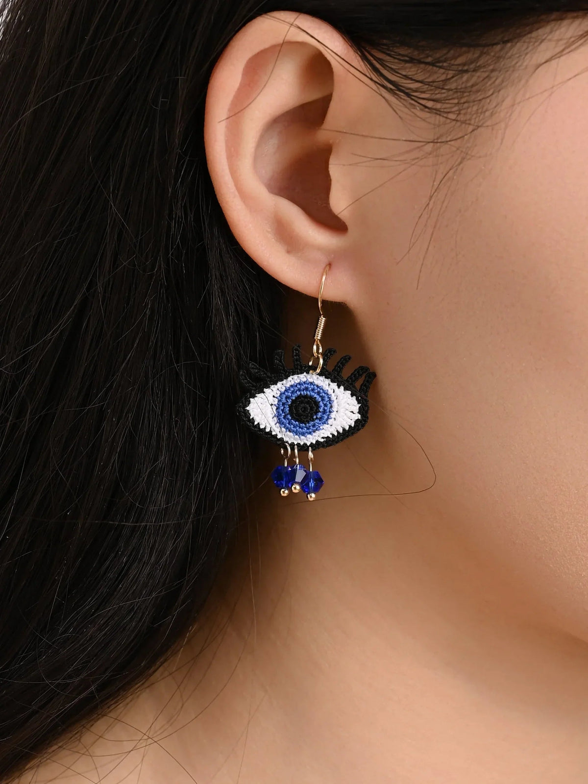 Evil Eye Crochet Earrings