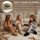 Harmony Girls' Slippers with Faux Suede & Aztec Embroidery