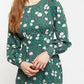 Louche Liv Roaring Daisy Print Long Sleeve Midi Dress - Green