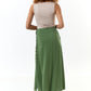Lloyd Linen Mix Button Side Midi Skirt - Green