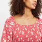 Louche Loe Roaring Daisy Print Shirred Bodice Midi Dress