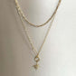 Sahara Luxe 18k Gold Plated Double Layer Sunburst Pendant Necklace