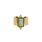 Luna Wide Band Irregular Turquoise Crystal Ring