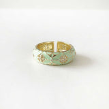 Cleo Mint Jewelled Enamel Ring