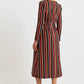Lua Winter Stripe Long Sleeve Midi Dress
