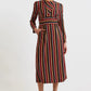 Lua Winter Stripe Long Sleeve Midi Dress