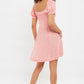Luiza Teeny Flower Bud Tie Front Short Sleeve Tea Dress