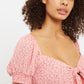 Luiza Teeny Flower Bud Tie Front Short Sleeve Tea Dress