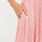 Luiza Teeny Flower Bud Tie Front Short Sleeve Tea Dress