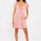 Luiza Teeny Flower Bud Tie Front Short Sleeve Tea Dress