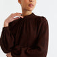 Luna Freckle Print Long Sleeve Blouse