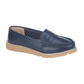 Ladies Navy Blue Leather Loafers