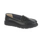 Ladies black leather loafers